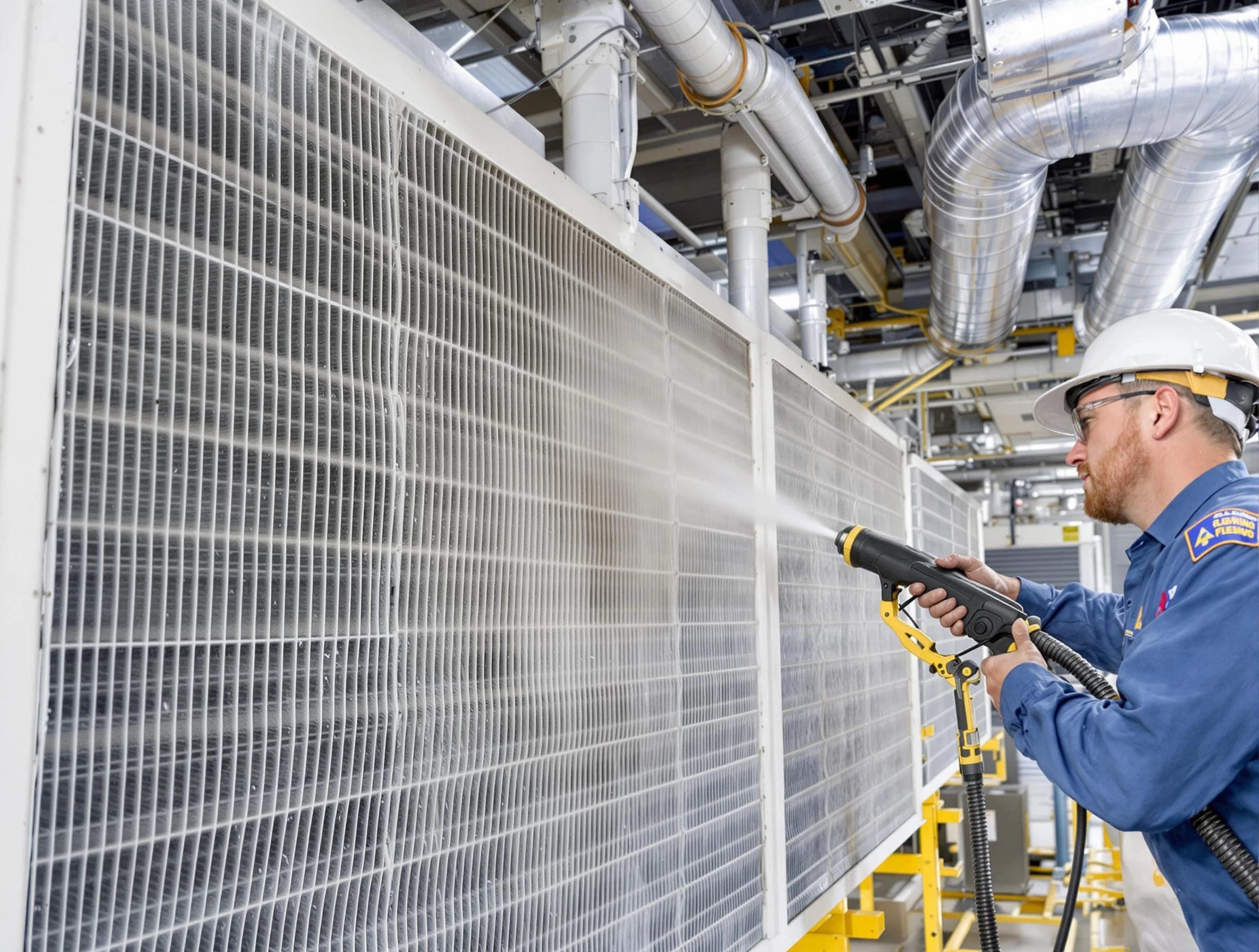 Professional commercial coil cleaning by Tewksbury Air Duct Cleaning in Tewksbury