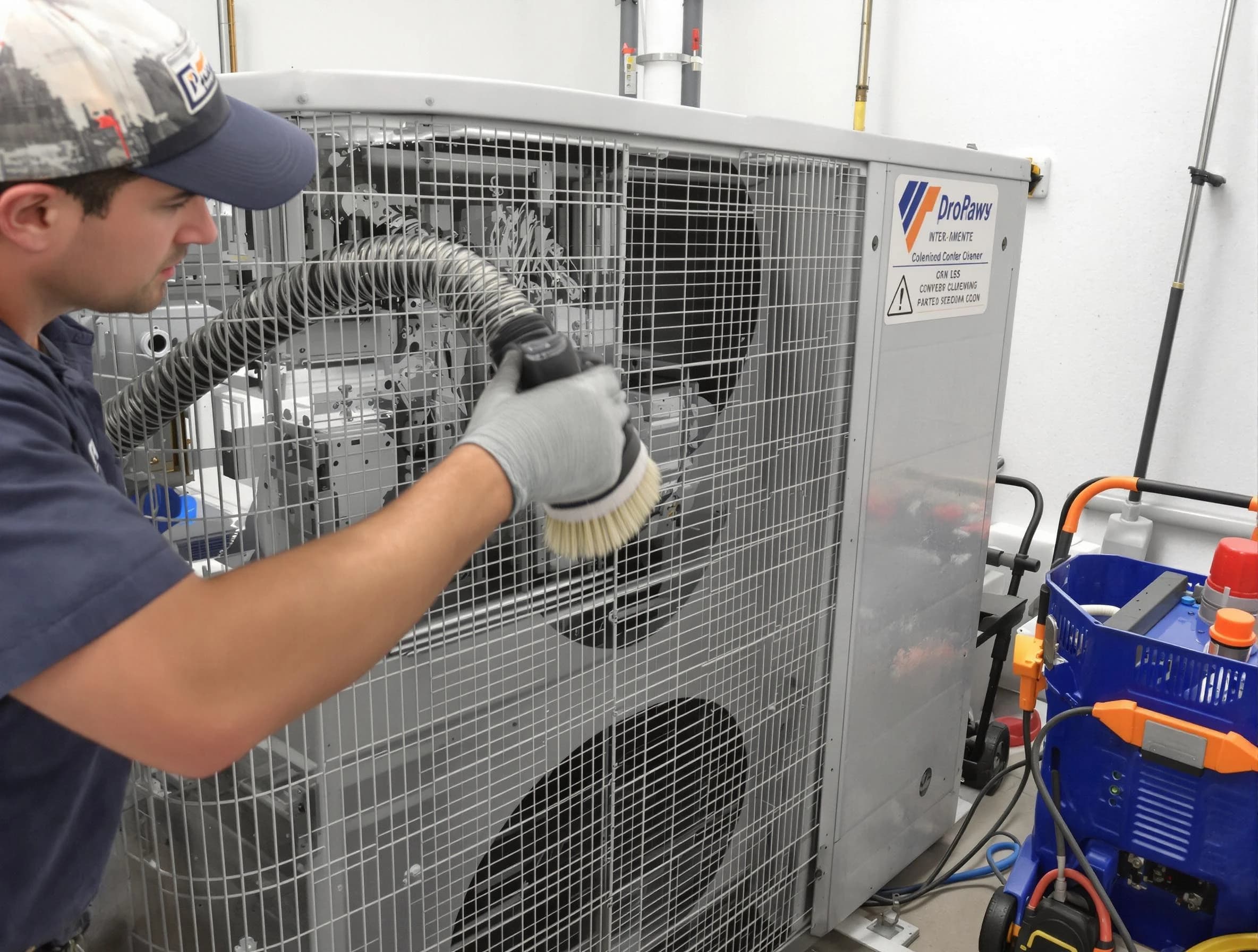 Tewksbury Air Duct Cleaning specialist performing precision AC coil cleaning for improved system performance in Tewksbury