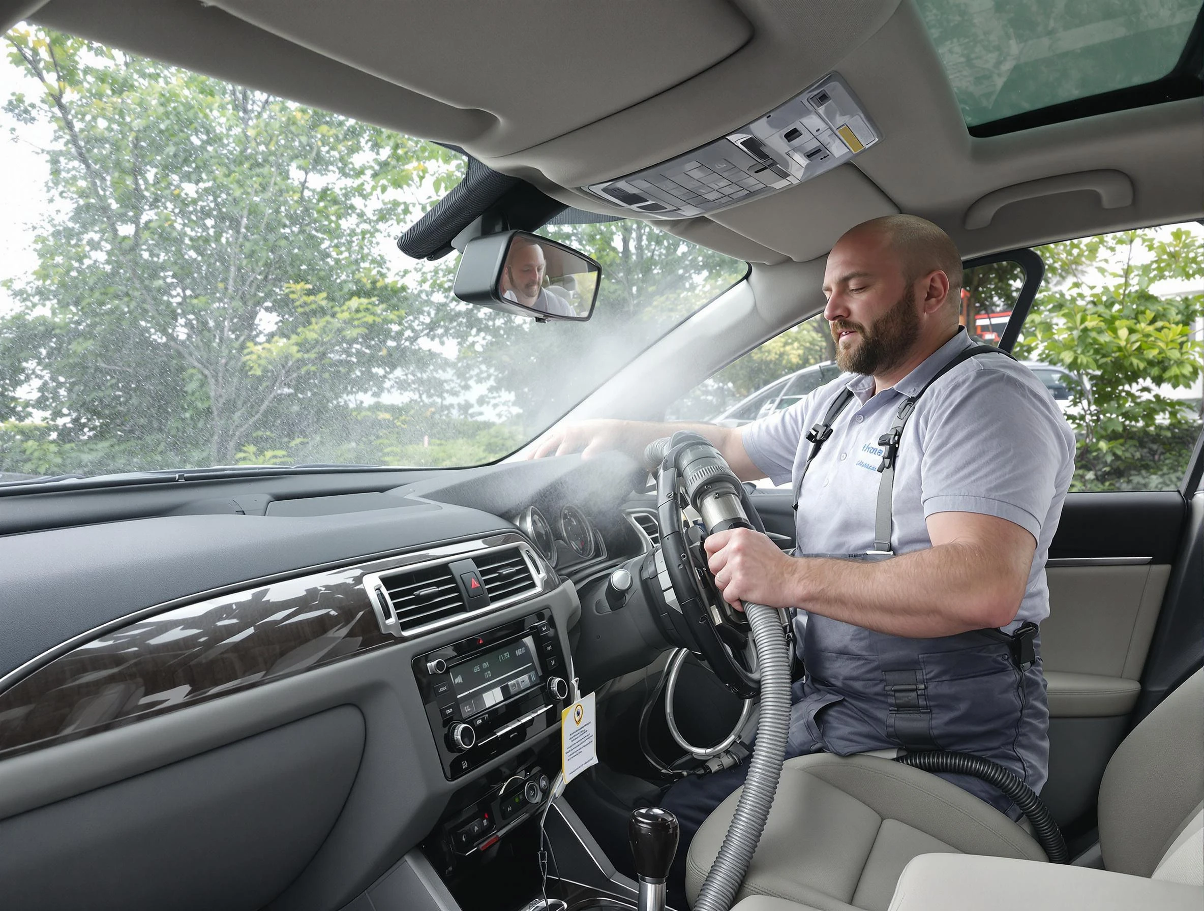 Tewksbury Air Duct Cleaning specialist performing professional car duct cleaning in Tewksbury