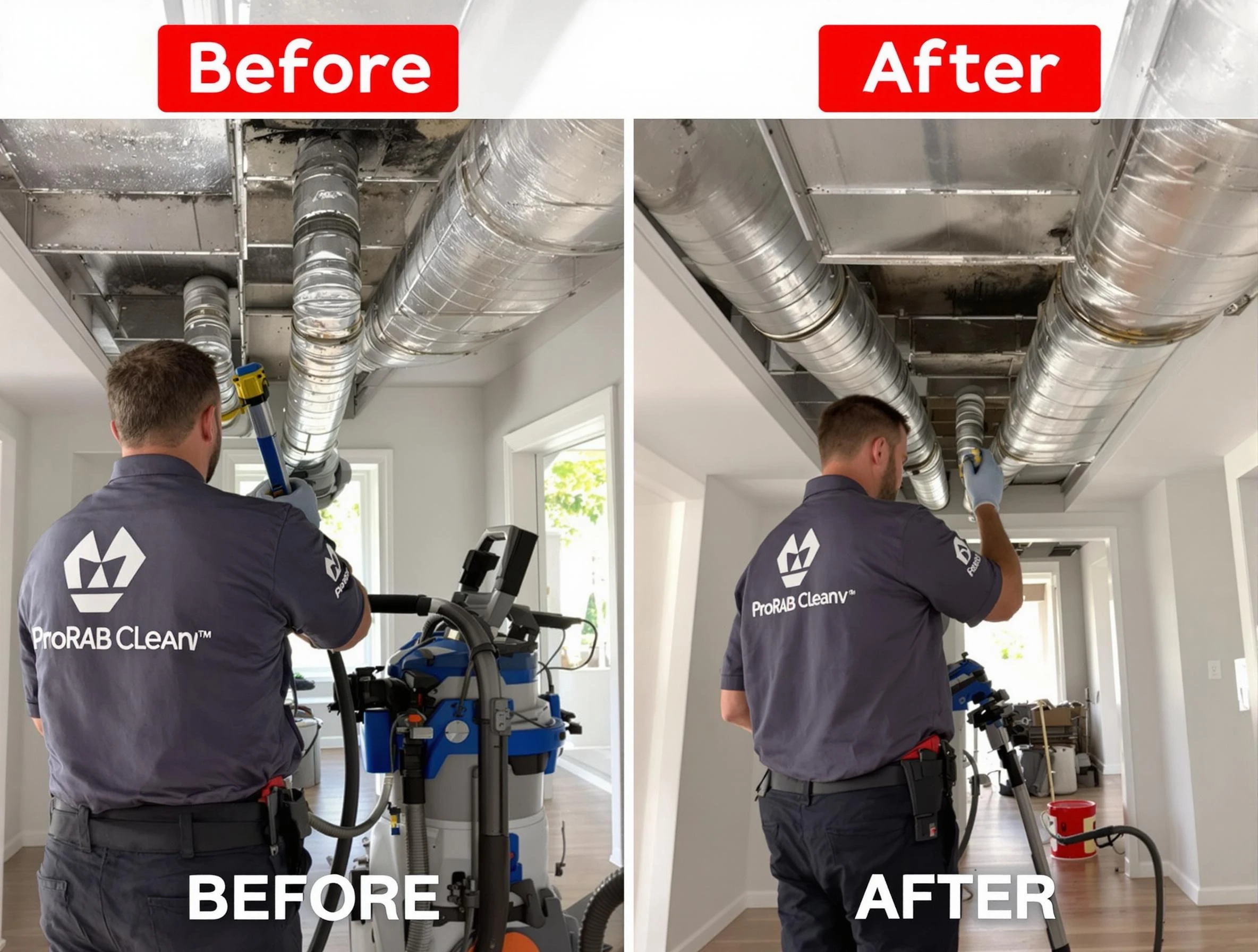 Tewksbury Air Duct Cleaning expert performing thorough residential duct cleaning in a Tewksbury home